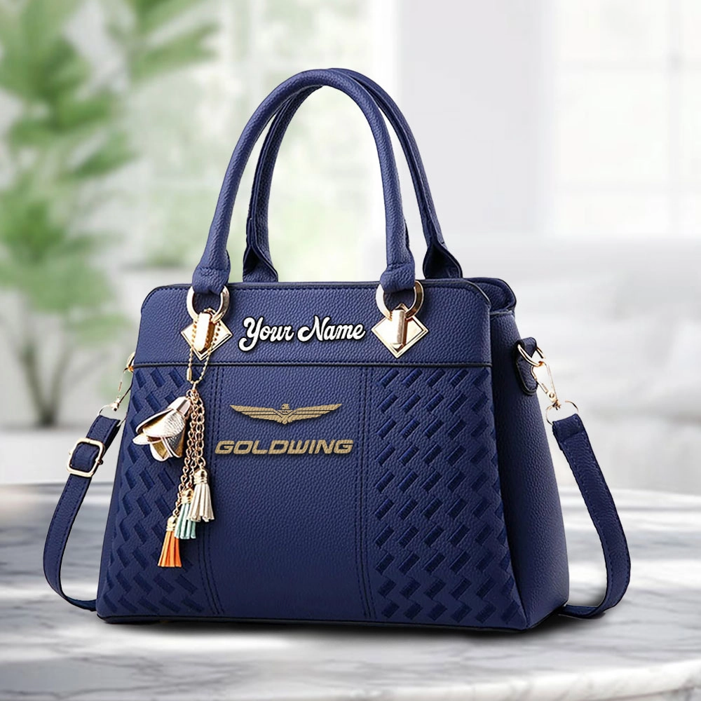 Goldwing Logo Personalized PU Leather Handbag Custom Name For Women - Image 4