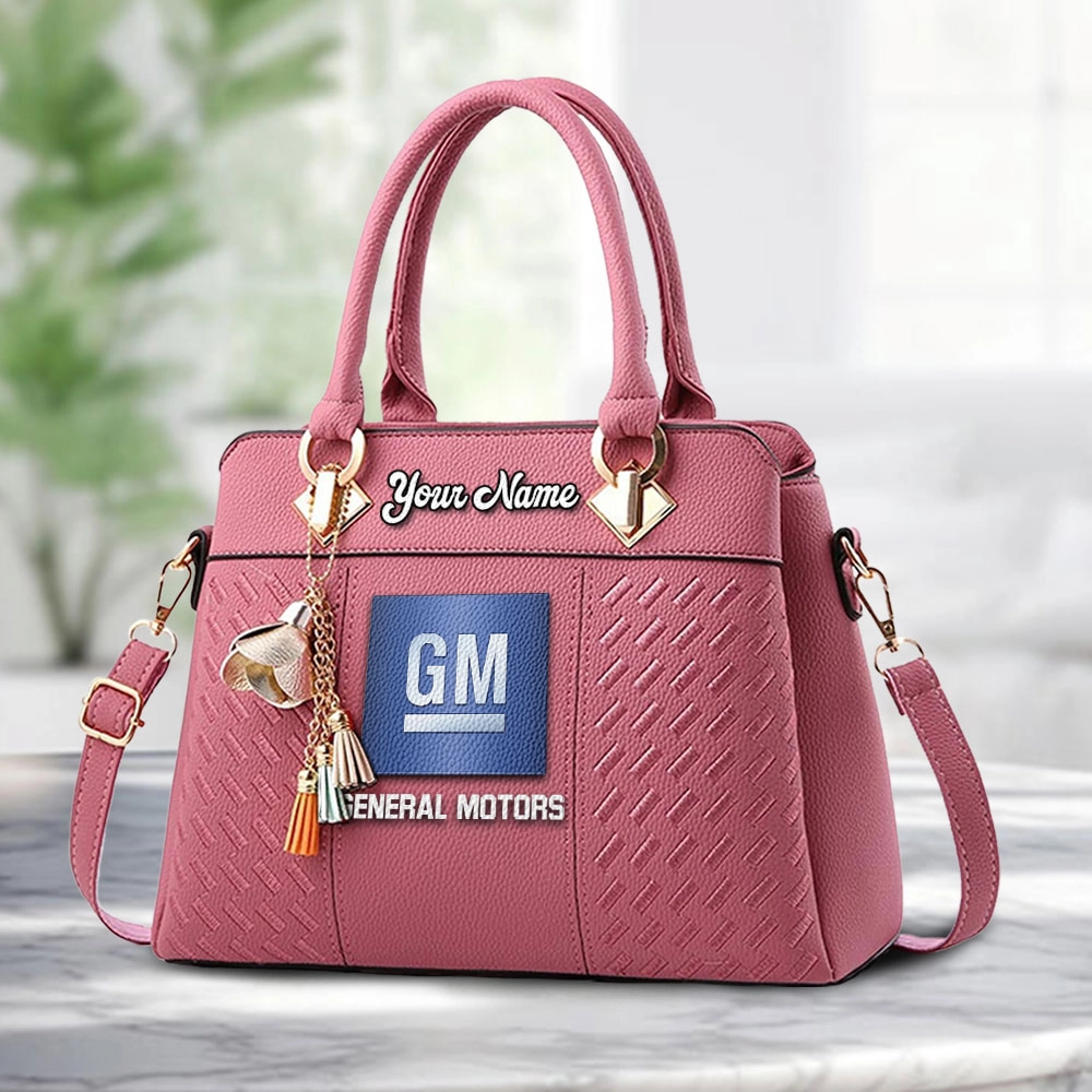 General Motors Logo Personalized PU Leather Handbag Custom Name For Women - Image 5