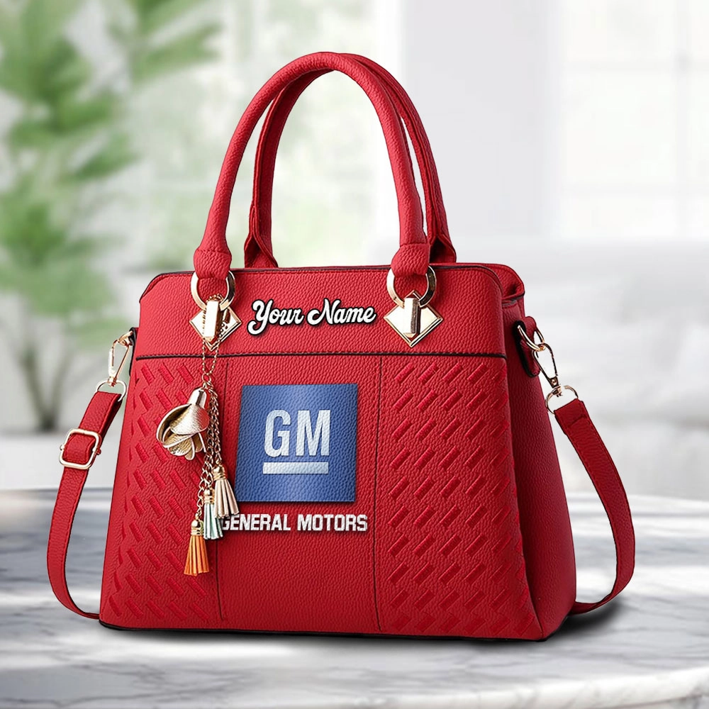 General Motors Logo Personalized PU Leather Handbag Custom Name For Women - Image 6
