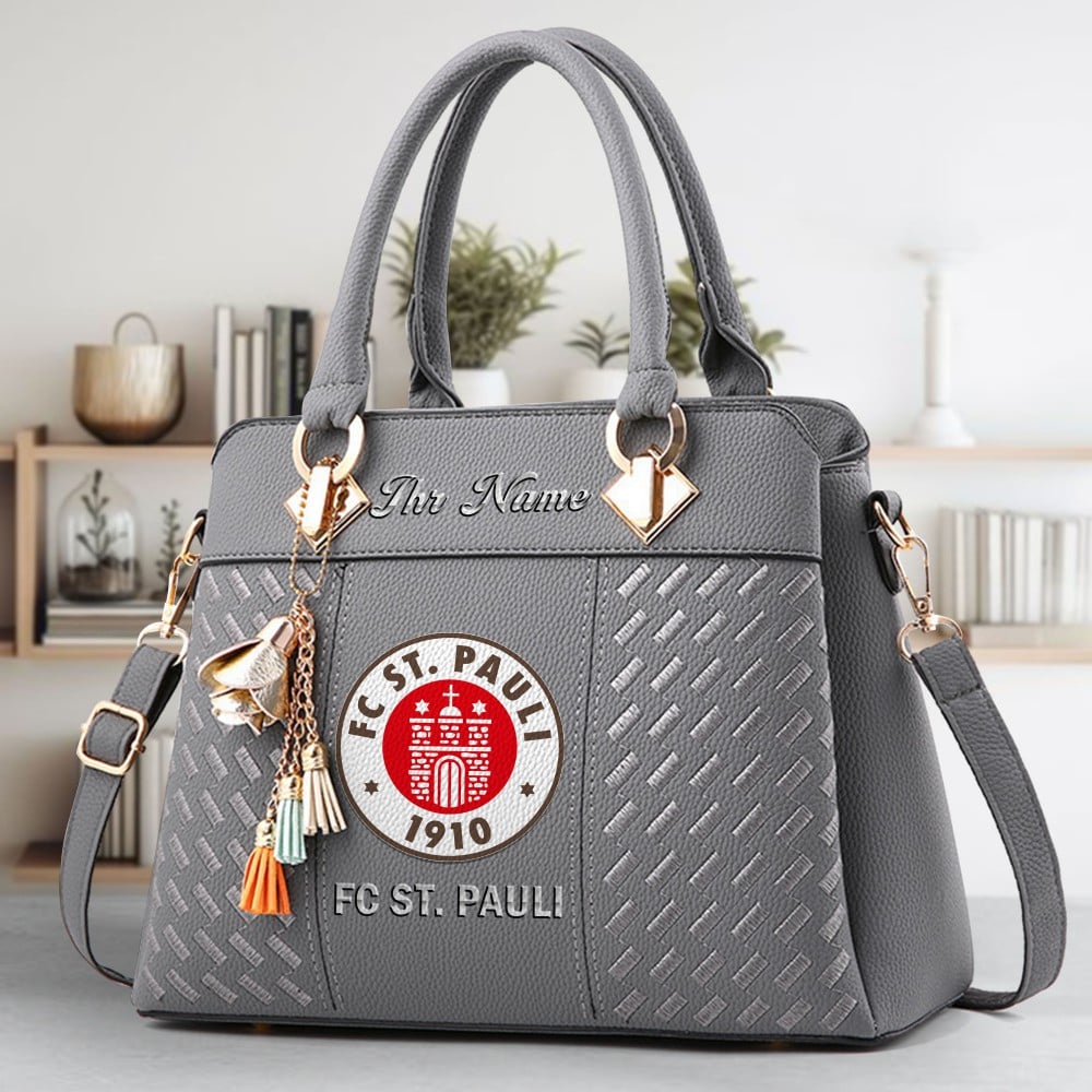 FC St. Pauli Crossbody Zip Hand Bag With Tassel Custom Name For Women - Image 4
