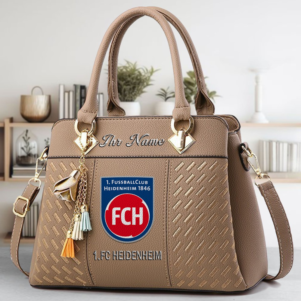 1. FC Heidenheim Crossbody Zip Hand Bag With Tassel Custom Name For Women - Image 3