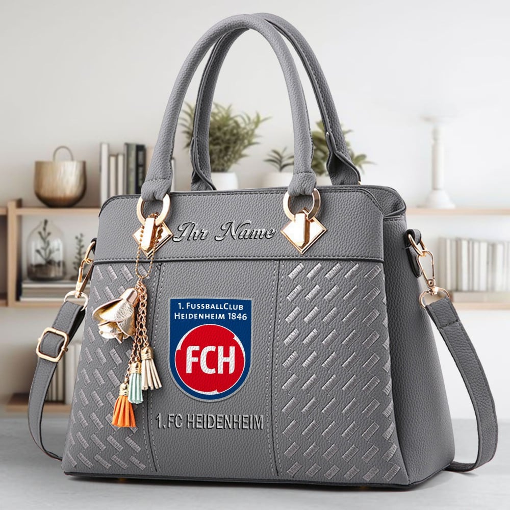 1. FC Heidenheim Crossbody Zip Hand Bag With Tassel Custom Name For Women - Image 4