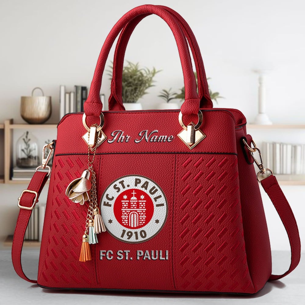 FC St. Pauli Crossbody Zip Hand Bag With Tassel Custom Name For Women - Image 6