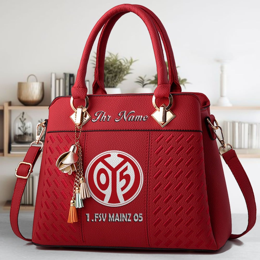 1. FSV Mainz 05 Crossbody Zip Hand Bag With Tassel Custom Name For Women - Image 6