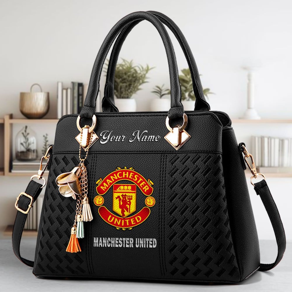 Manchester United Crossbody Zip Hand Bag With Tassel Custom Name For Women - Image 2