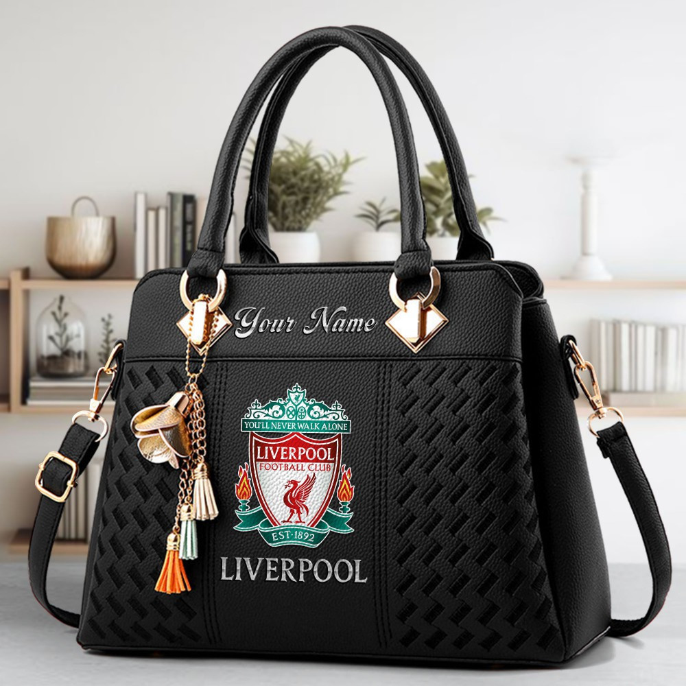 Liverpool FC Crossbody Zip Hand Bag With Tassel Custom Name For Women - Image 2