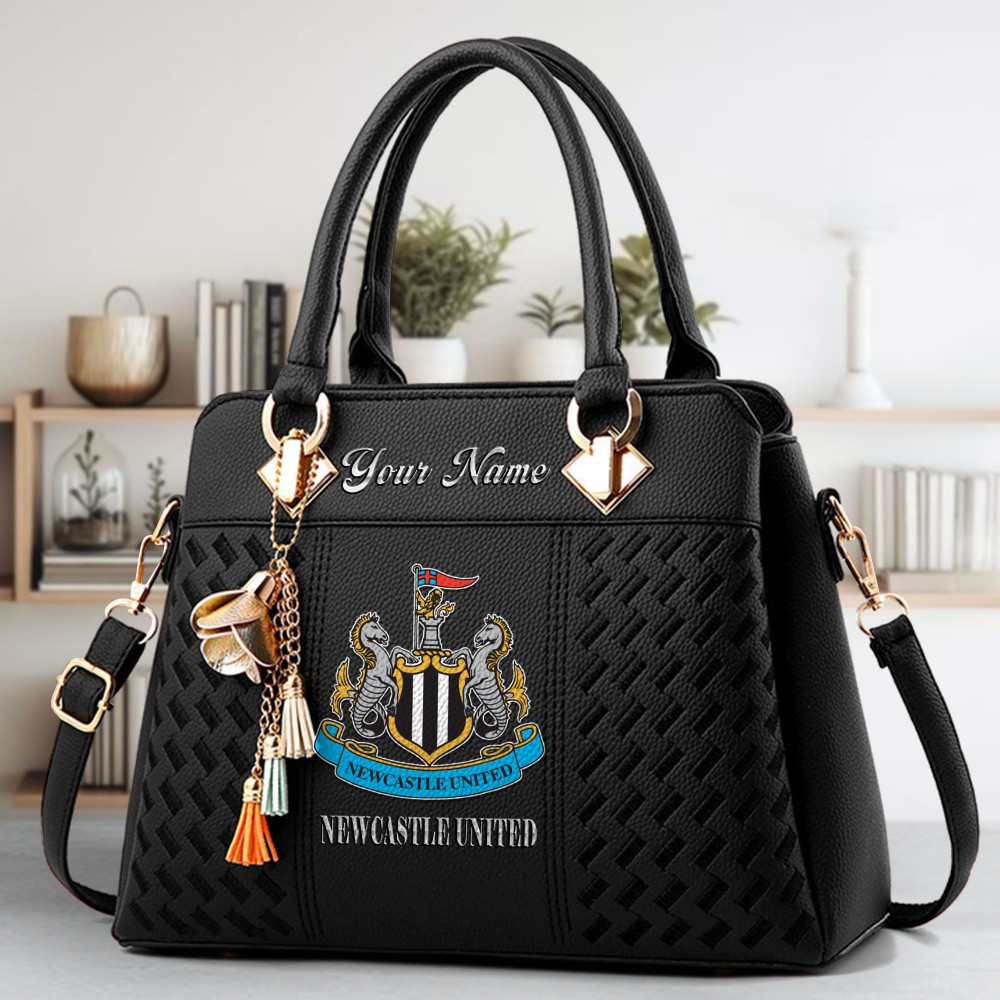 Newcastle United Crossbody Zip Hand Bag With Tassel Custom Name For Women - Image 2