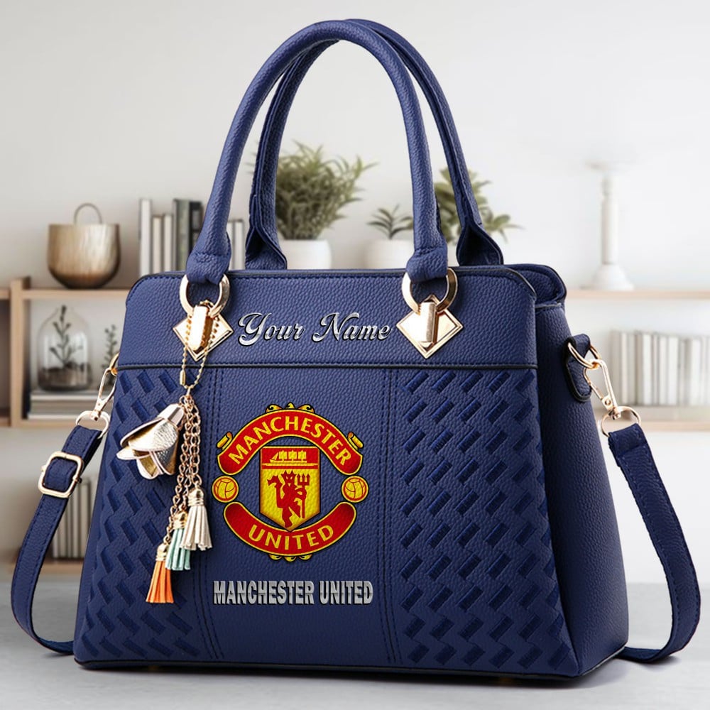 Manchester United Crossbody Zip Hand Bag With Tassel Custom Name For Women - Image 3