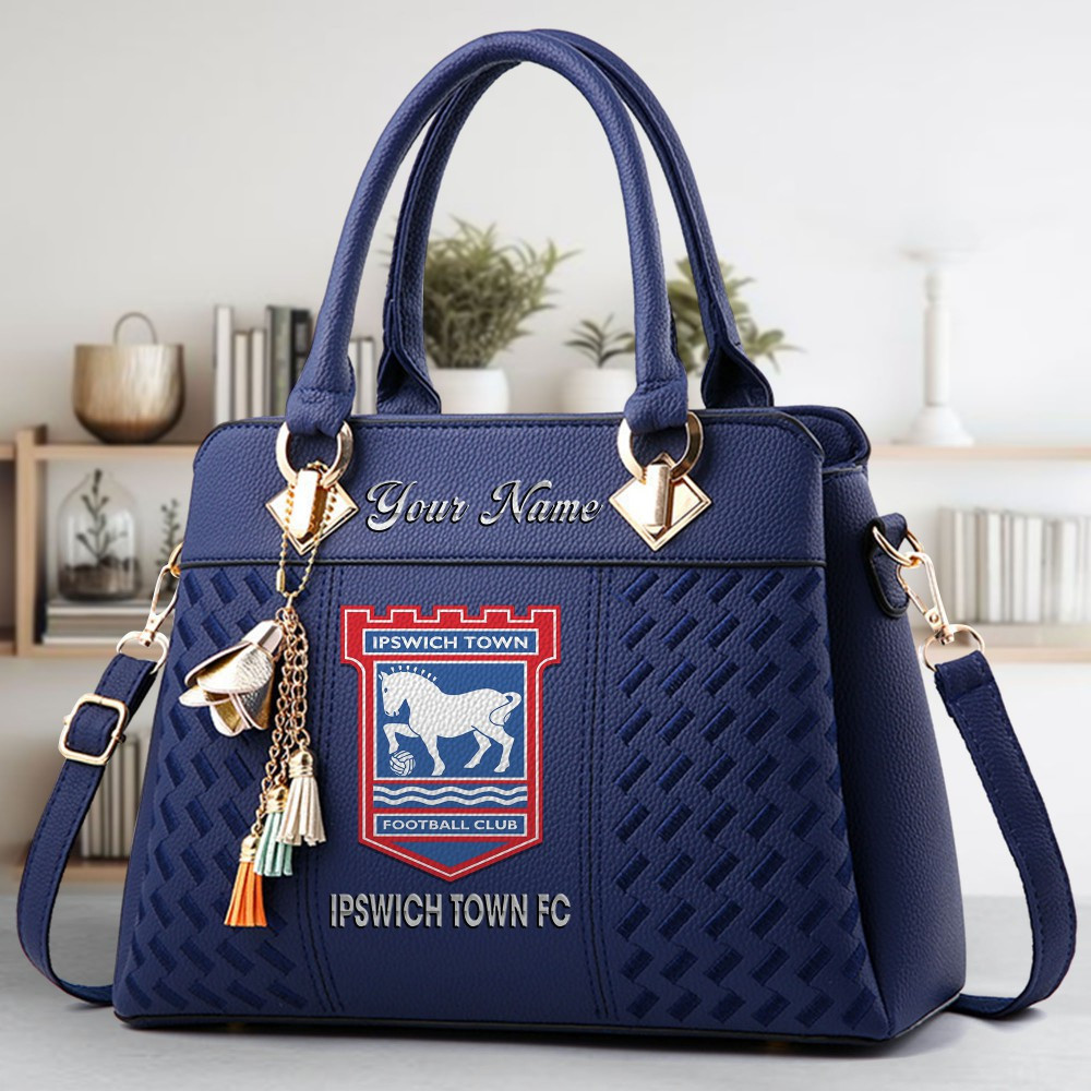 Ipswich Town F.C Crossbody Zip Hand Bag With Tassel Custom Name For Women - Image 2
