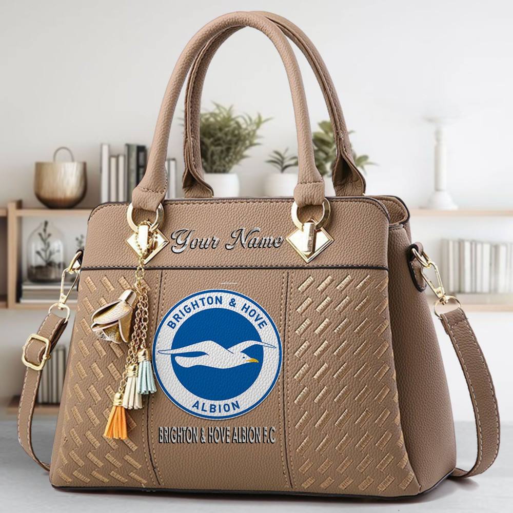 Brighton & Hove Albion F.C Crossbody Zip Hand Bag With Tassel Custom Name For Women - Image 3
