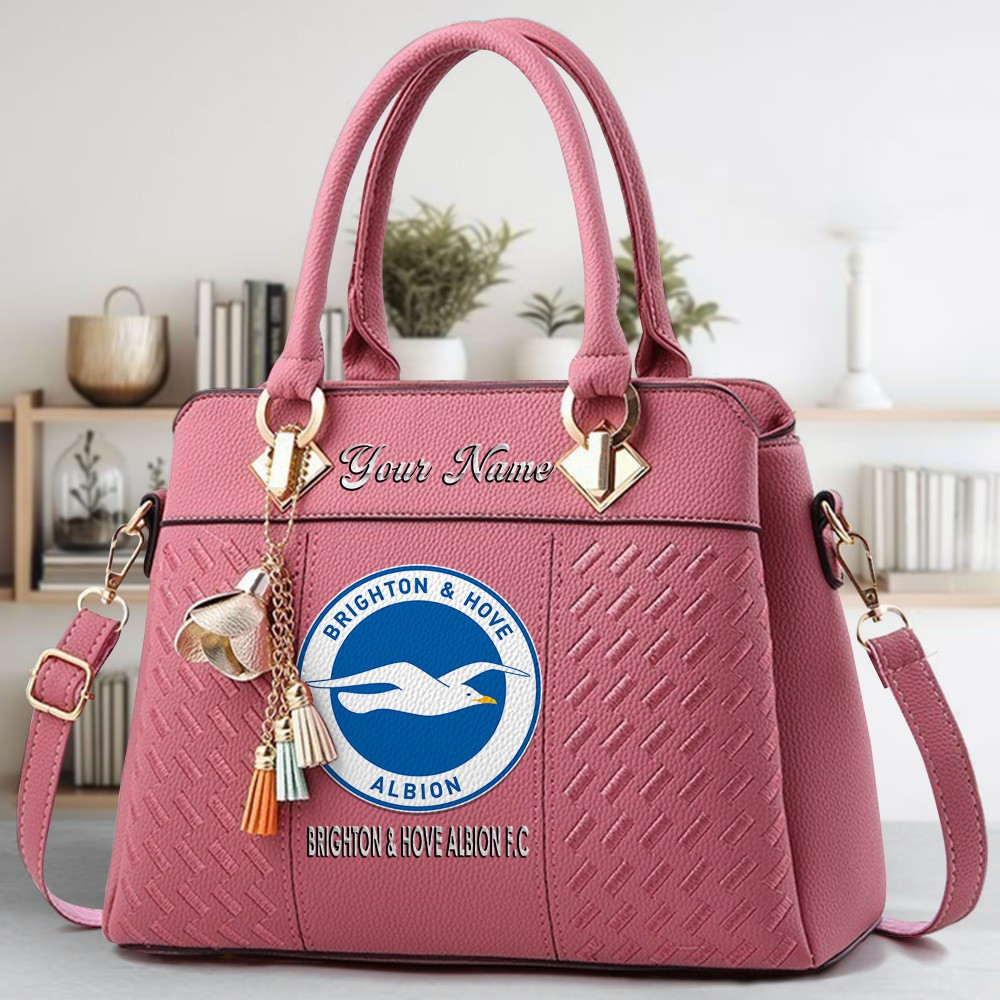 Brighton & Hove Albion F.C Crossbody Zip Hand Bag With Tassel Custom Name For Women - Image 5