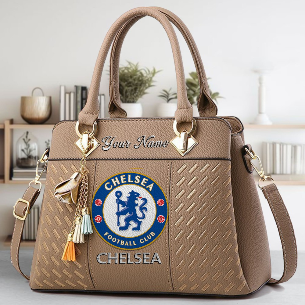 Chelsea Football Club Crossbody Zip Hand Bag With Tassel Custom Name For Women - Image 3