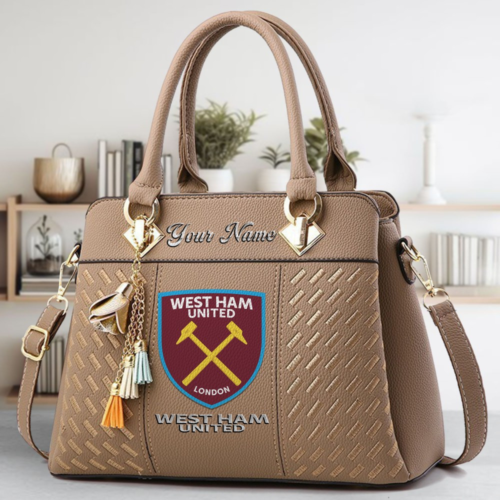 West Ham United F.C Crossbody Zip Hand Bag With Tassel Custom Name For Women - Image 3