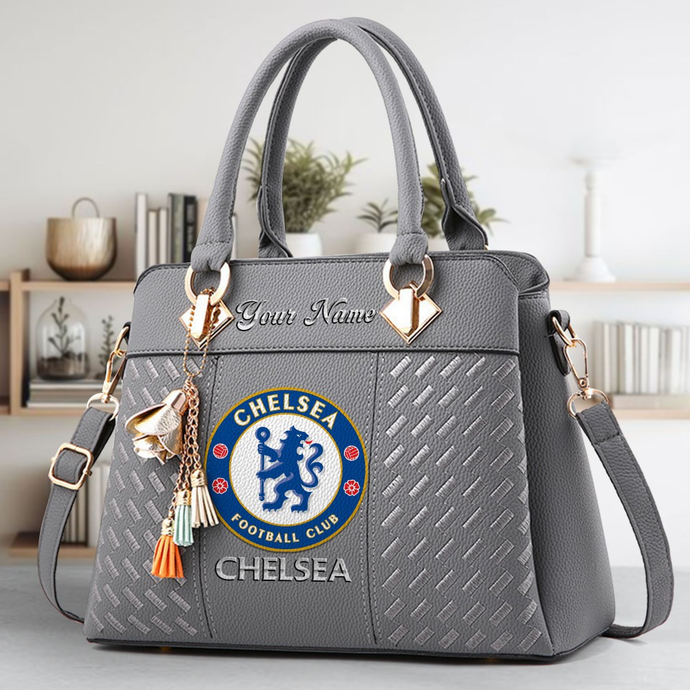 Chelsea Football Club Crossbody Zip Hand Bag With Tassel Custom Name For Women - Image 4