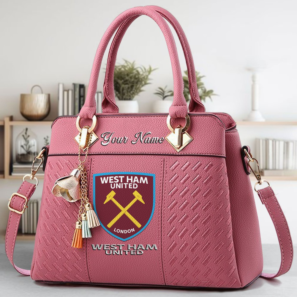 West Ham United F.C Crossbody Zip Hand Bag With Tassel Custom Name For Women - Image 5