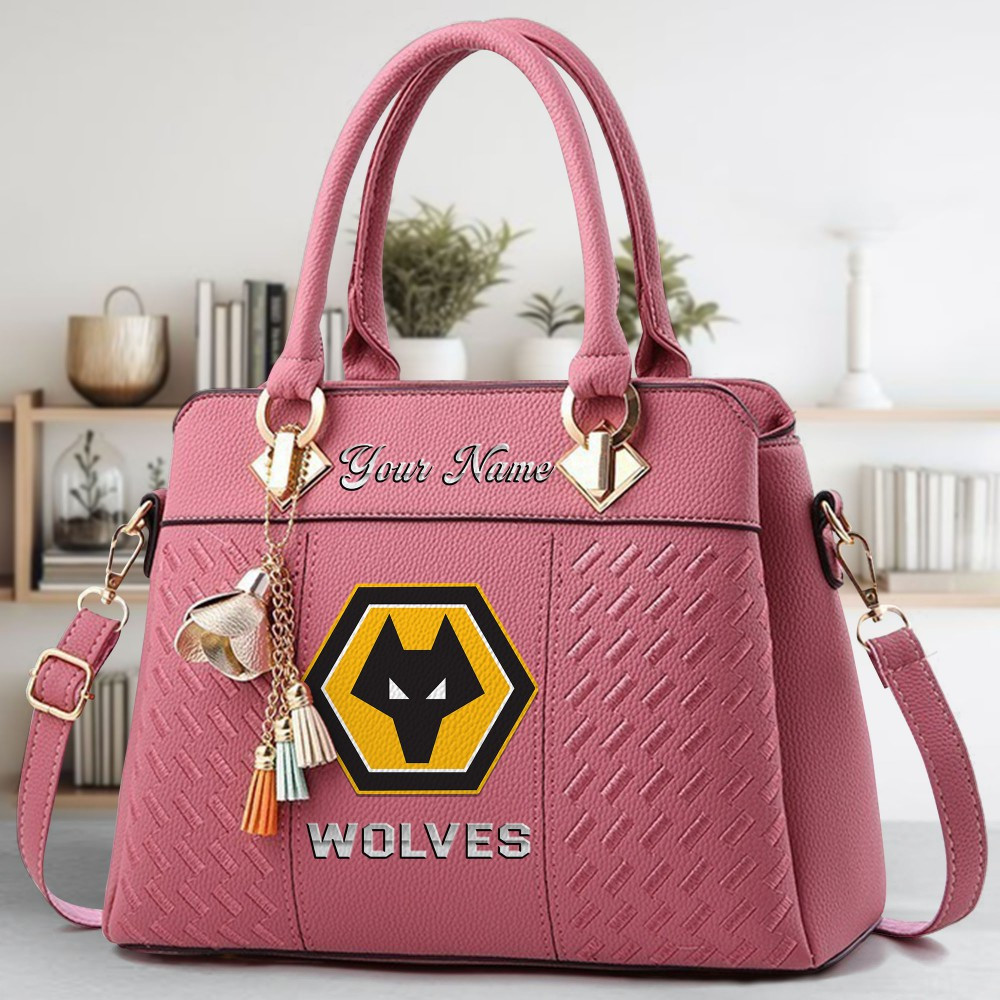 Wolverhampton Wanderers F.C Crossbody Zip Hand Bag With Tassel Custom Name For Women - Image 5