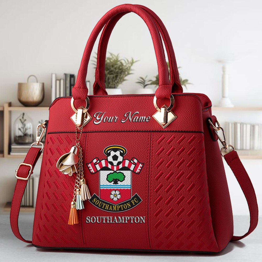Southampton FC Crossbody Zip Hand Bag With Tassel Custom Name For Women - Image 6