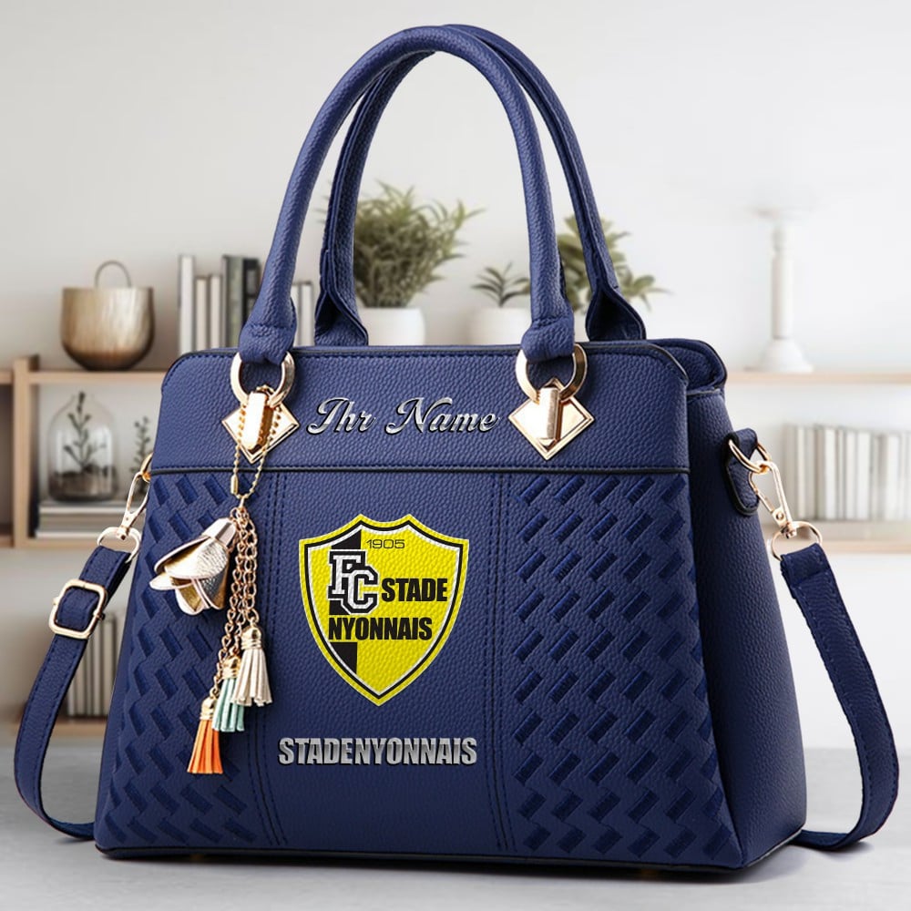 Stade Nyonnais fc Logo Crossbody Zip Hand Bag With Tassel Custom Name For Women - Image 2