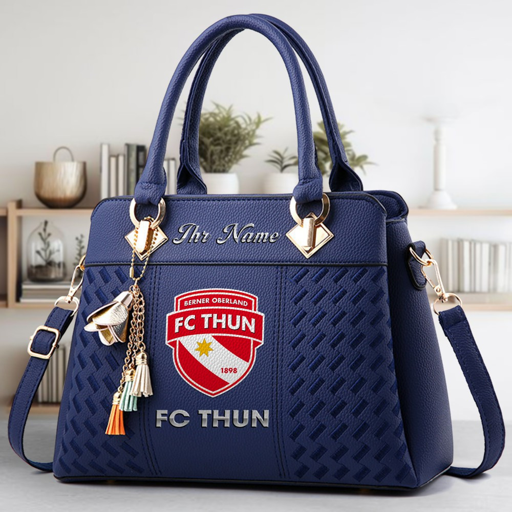 FC Thun Logo Crossbody Zip Hand Bag With Tassel Custom Name For Women - Image 2