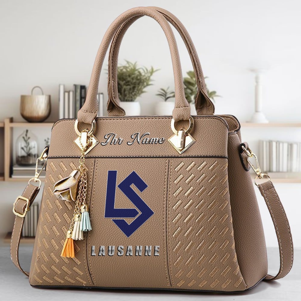 FC Lausanne Sport Logo Crossbody Zip Hand Bag With Tassel Custom Name For Women - Image 3