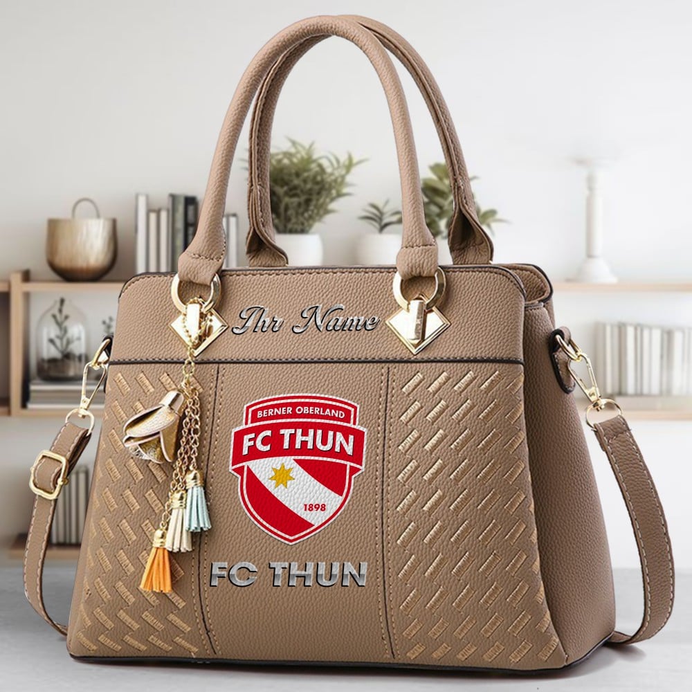 FC Thun Logo Crossbody Zip Hand Bag With Tassel Custom Name For Women - Image 3