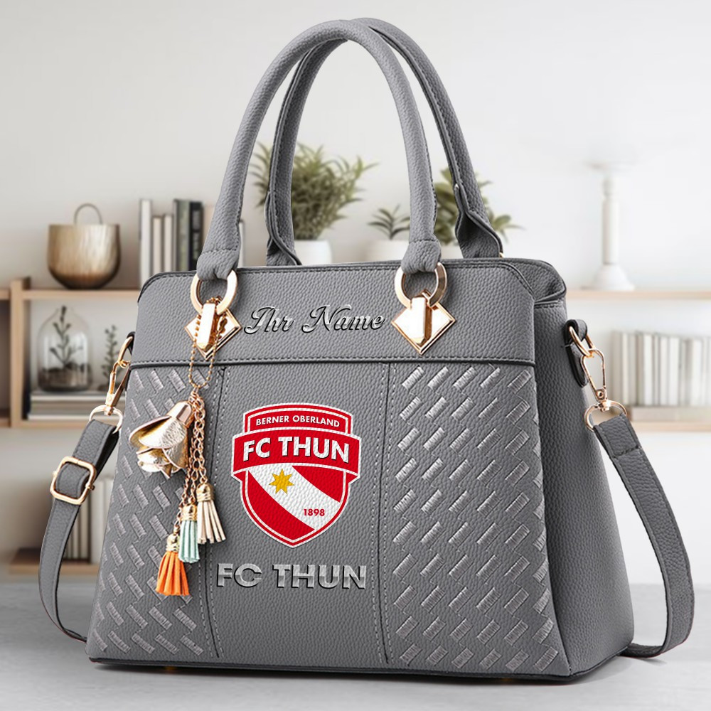 FC Thun Logo Crossbody Zip Hand Bag With Tassel Custom Name For Women - Image 4