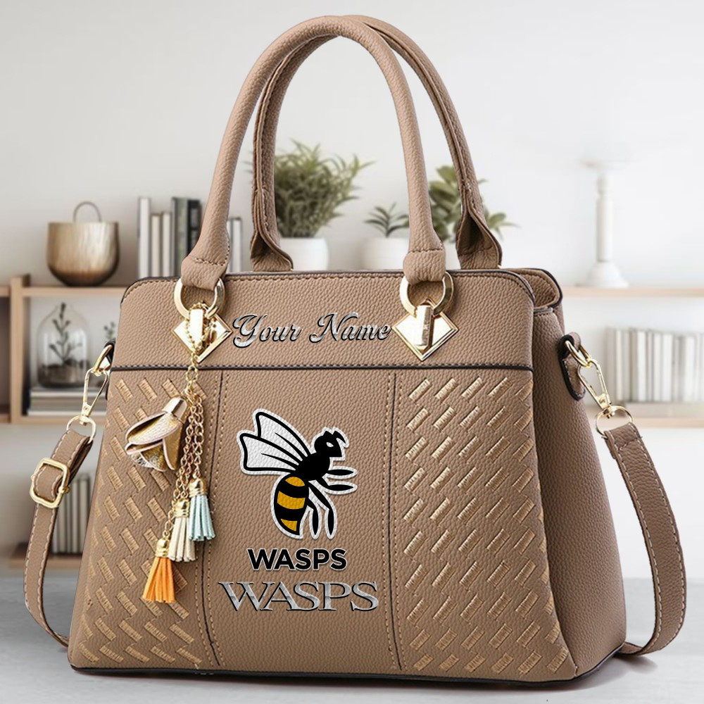 Wasps RFC Logo Crossbody Zip Hand Bag With Tassel Custom Name For Women - Image 3