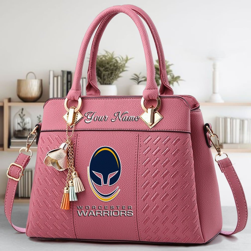 Worcester Warriors Logo Crossbody Zip Hand Bag With Tassel Custom Name For Women - Image 5