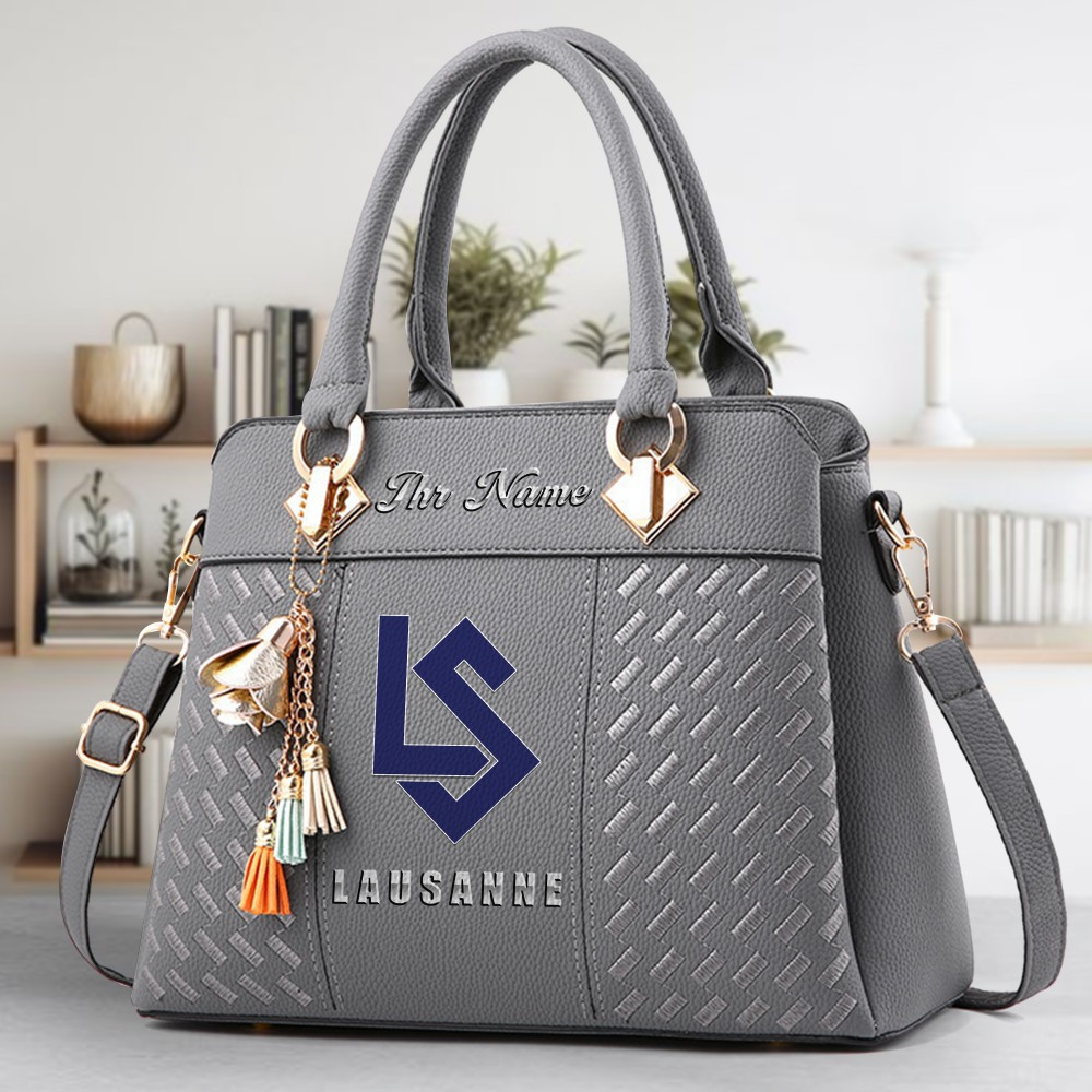 FC Lausanne Sport Logo Crossbody Zip Hand Bag With Tassel Custom Name For Women - Image 4