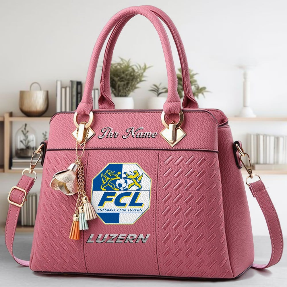 FC Luzern Logo Crossbody Zip Hand Bag With Tassel Custom Name For Women - Image 5
