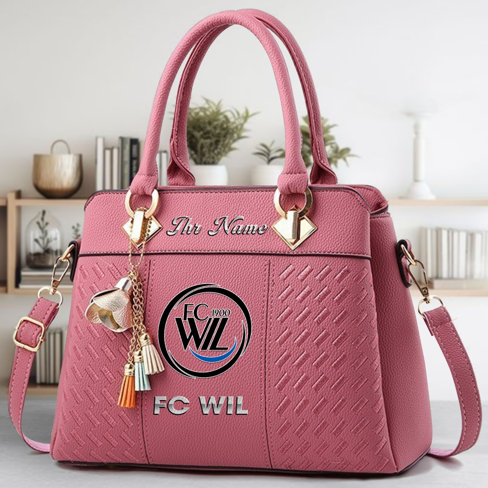 FC Wil Logo Crossbody Zip Hand Bag With Tassel Custom Name For Women - Image 5