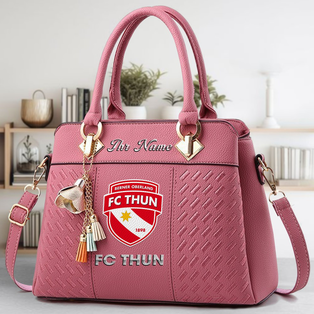 FC Thun Logo Crossbody Zip Hand Bag With Tassel Custom Name For Women - Image 5