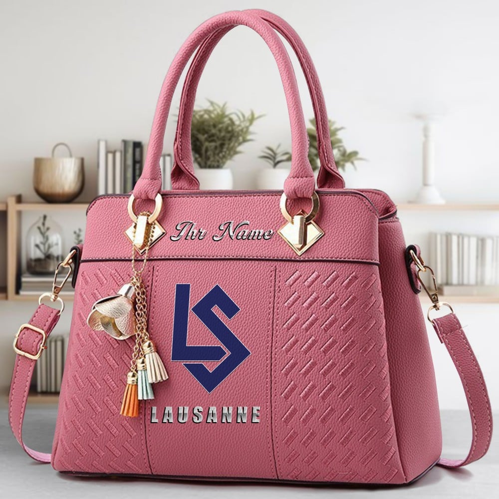 FC Lausanne Sport Logo Crossbody Zip Hand Bag With Tassel Custom Name For Women - Image 5