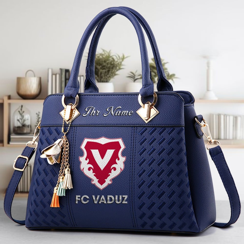 FC Vaduz Logo Crossbody Zip Hand Bag With Tassel Custom Name For Women - Image 2