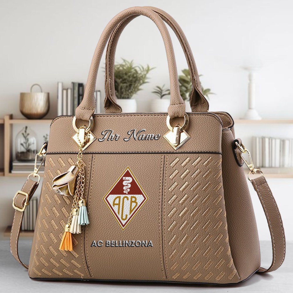 AC Bellinzona Logo Crossbody Zip Hand Bag With Tassel Custom Name For Women - Image 3