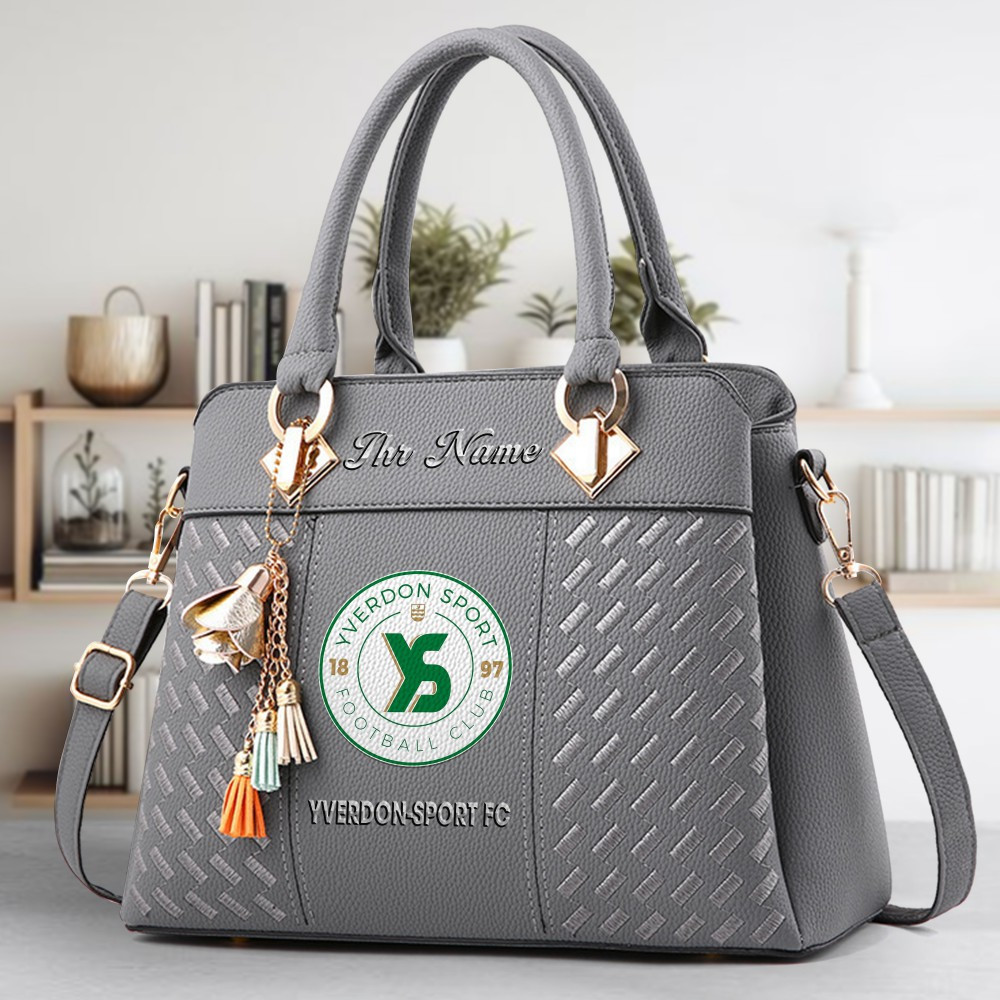 Yverdon Sport FC Logo Crossbody Zip Hand Bag With Tassel Custom Name For Women - Image 4