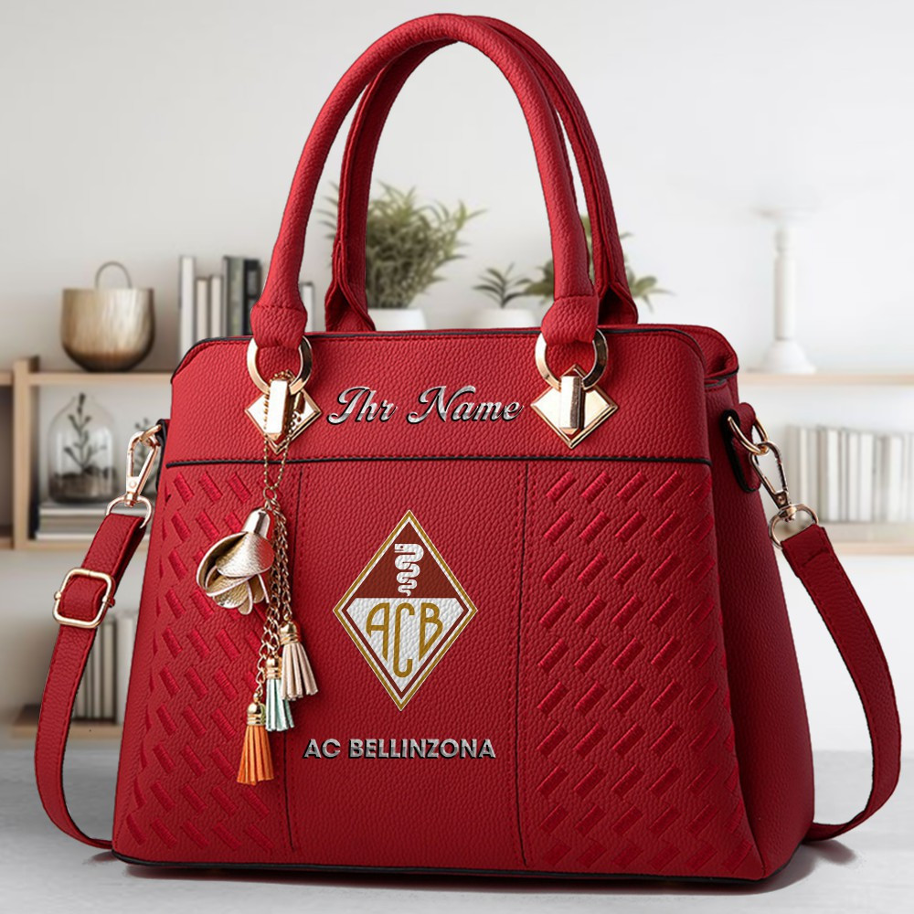 AC Bellinzona Logo Crossbody Zip Hand Bag With Tassel Custom Name For Women - Image 6