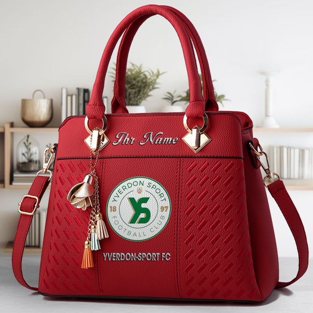 Yverdon Sport FC Logo Crossbody Zip Hand Bag With Tassel Custom Name For Women - Image 6