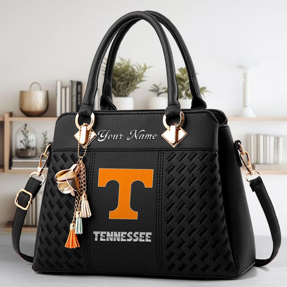 Tennessee Volunteers Logo Crossbody Zip Hand Bag With Tassel Custom Name For Women - Image 2
