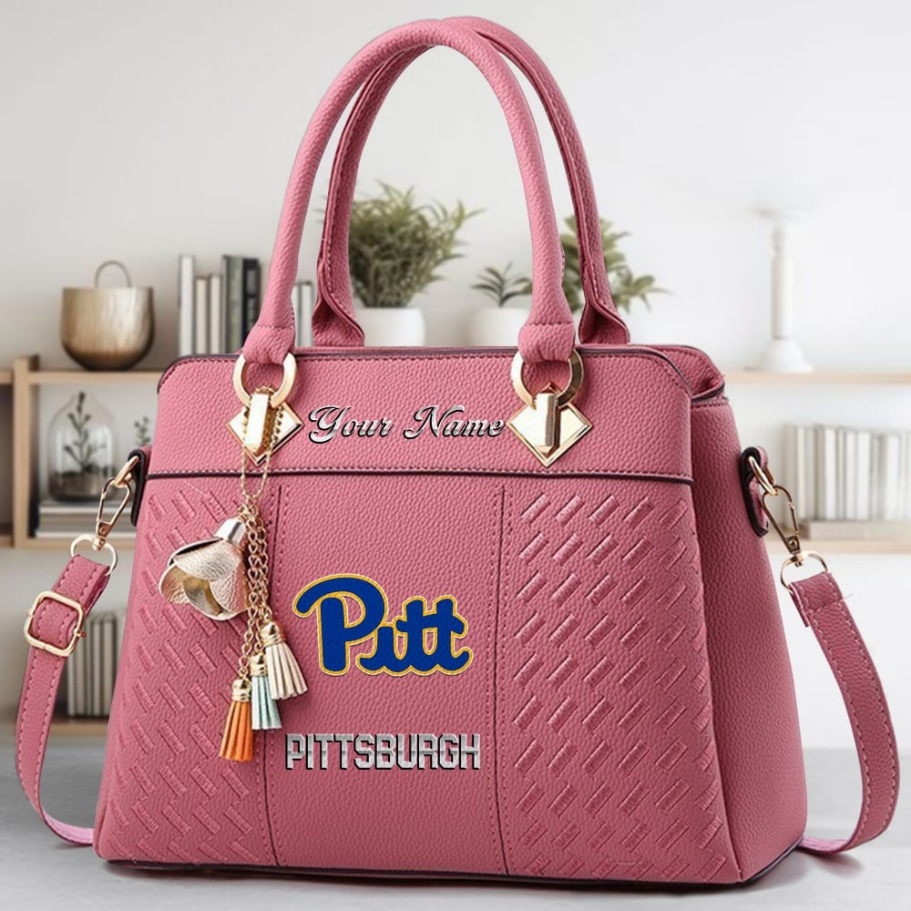 Pittsburgh Panthers Logo Crossbody Zip Hand Bag With Tassel Custom Name For Women - Image 5