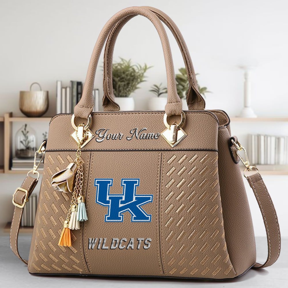 Kentucky Wildcats Logo Crossbody Zip Hand Bag With Tassel Custom Name For Women - Image 3