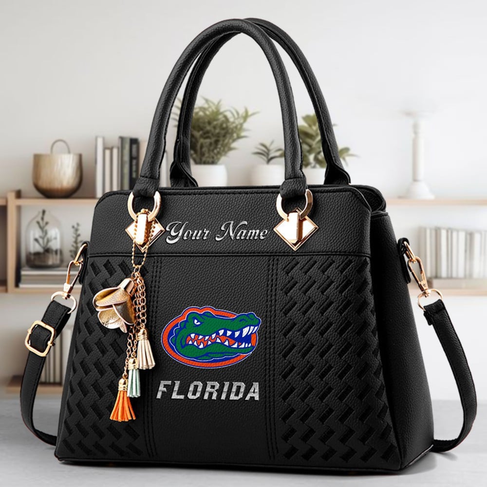 Florida Gators Logo Crossbody Zip Hand Bag With Tassel Custom Name For Women - Image 2