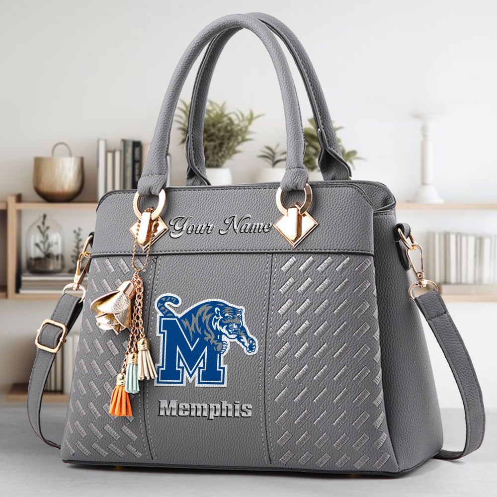 Memphis Tigers Logo Crossbody Zip Hand Bag With Tassel Custom Name For Women - Image 4
