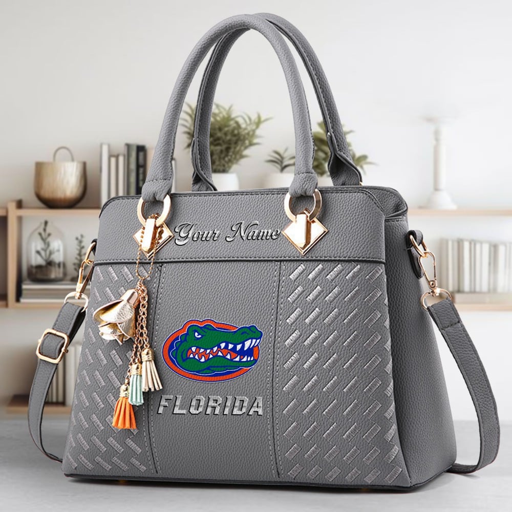 Florida Gators Logo Crossbody Zip Hand Bag With Tassel Custom Name For Women - Image 4