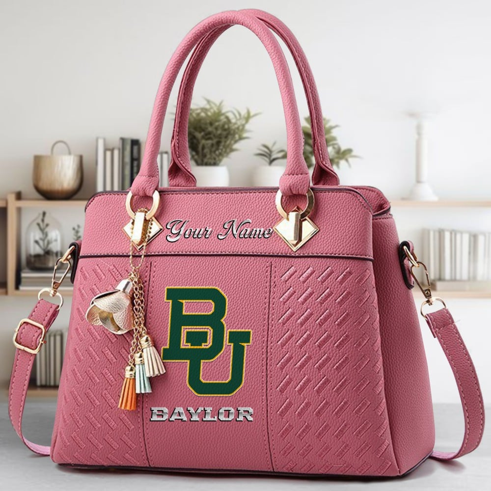 Baylor Bears Logo Crossbody Zip Hand Bag With Tassel Custom Name For Women - Image 5