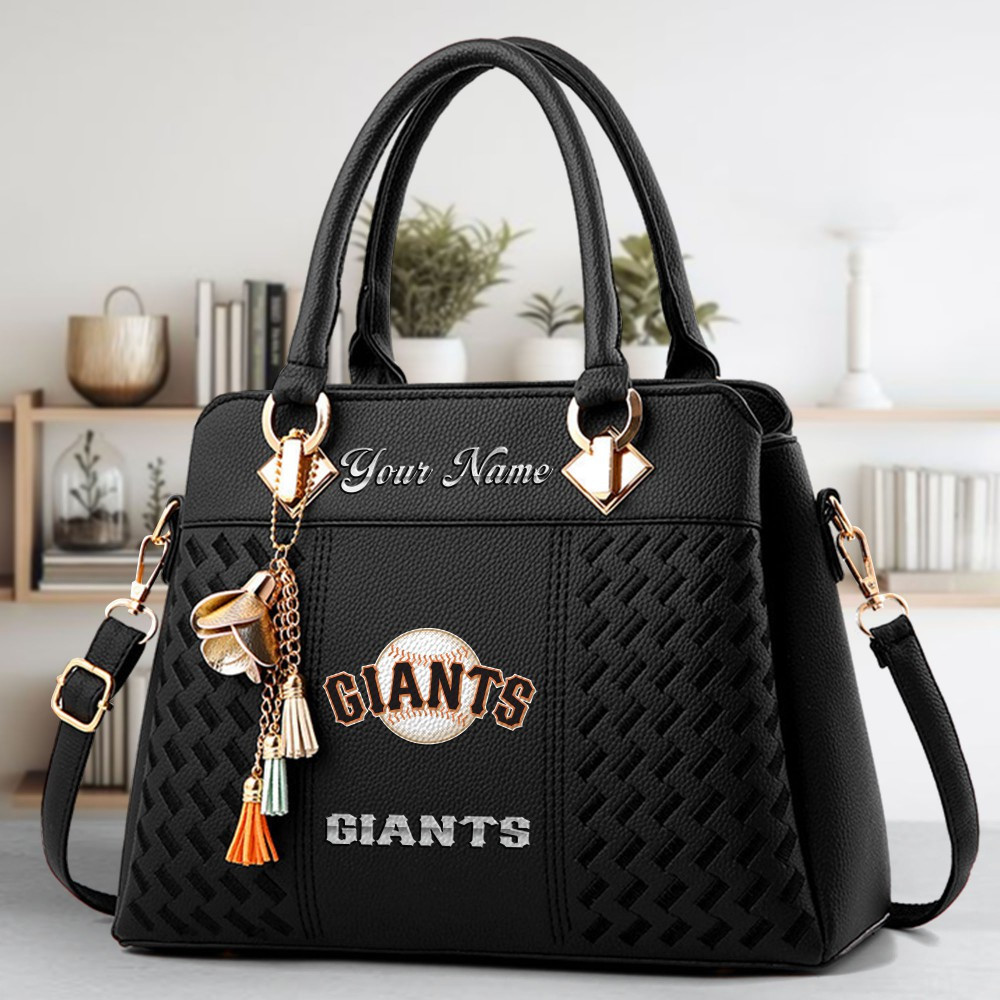 San Francisco Giants Logo Crossbody Zip Hand Bag With Tassel Custom Name For Women - Image 2