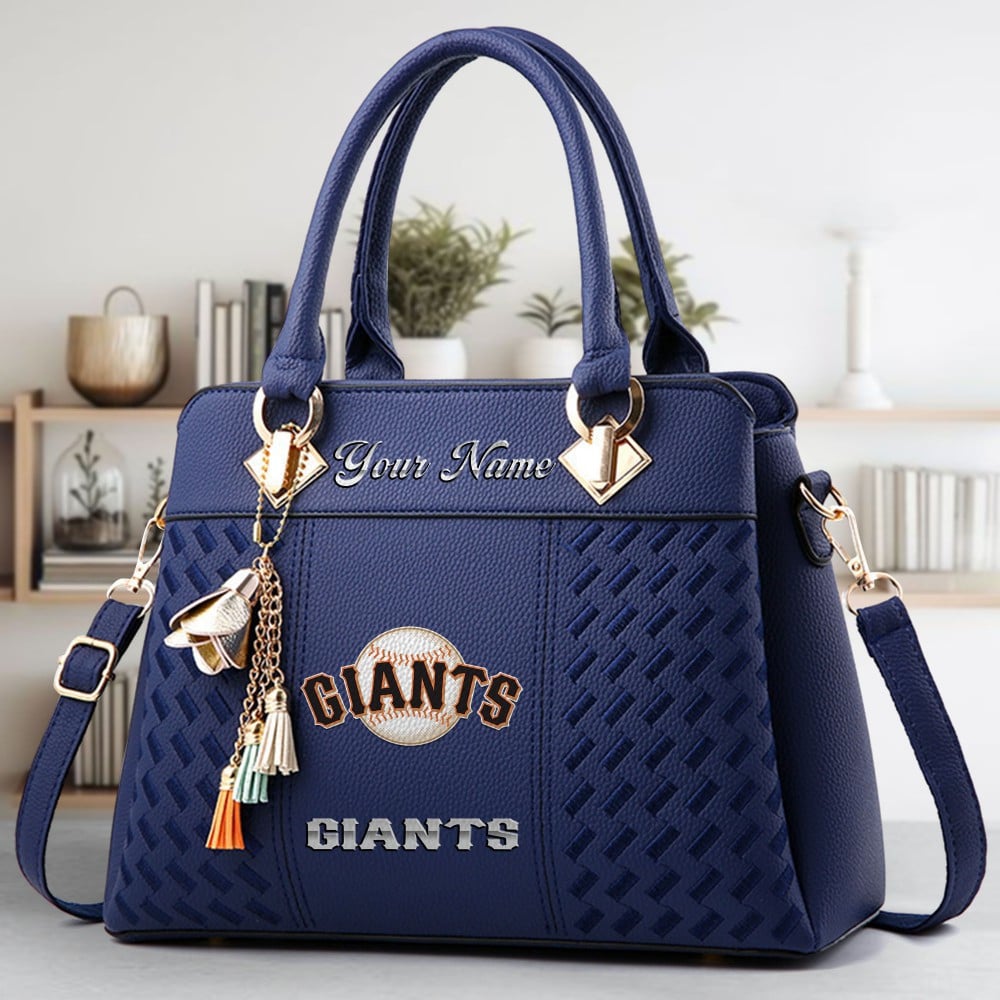 San Francisco Giants Logo Crossbody Zip Hand Bag With Tassel Custom Name For Women - Image 3