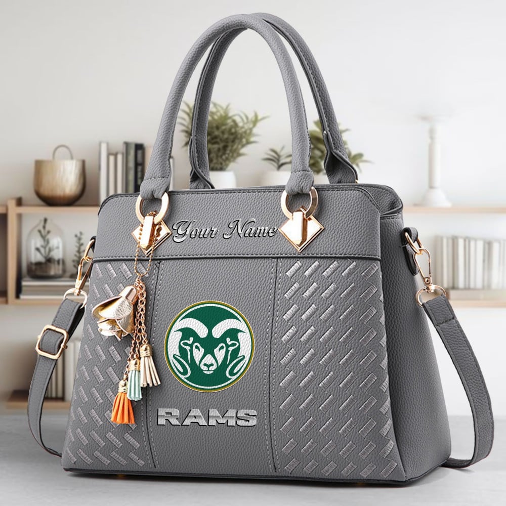 Colorado State Rams Logo Crossbody Zip Hand Bag With Tassel Custom Name For Women - Image 4