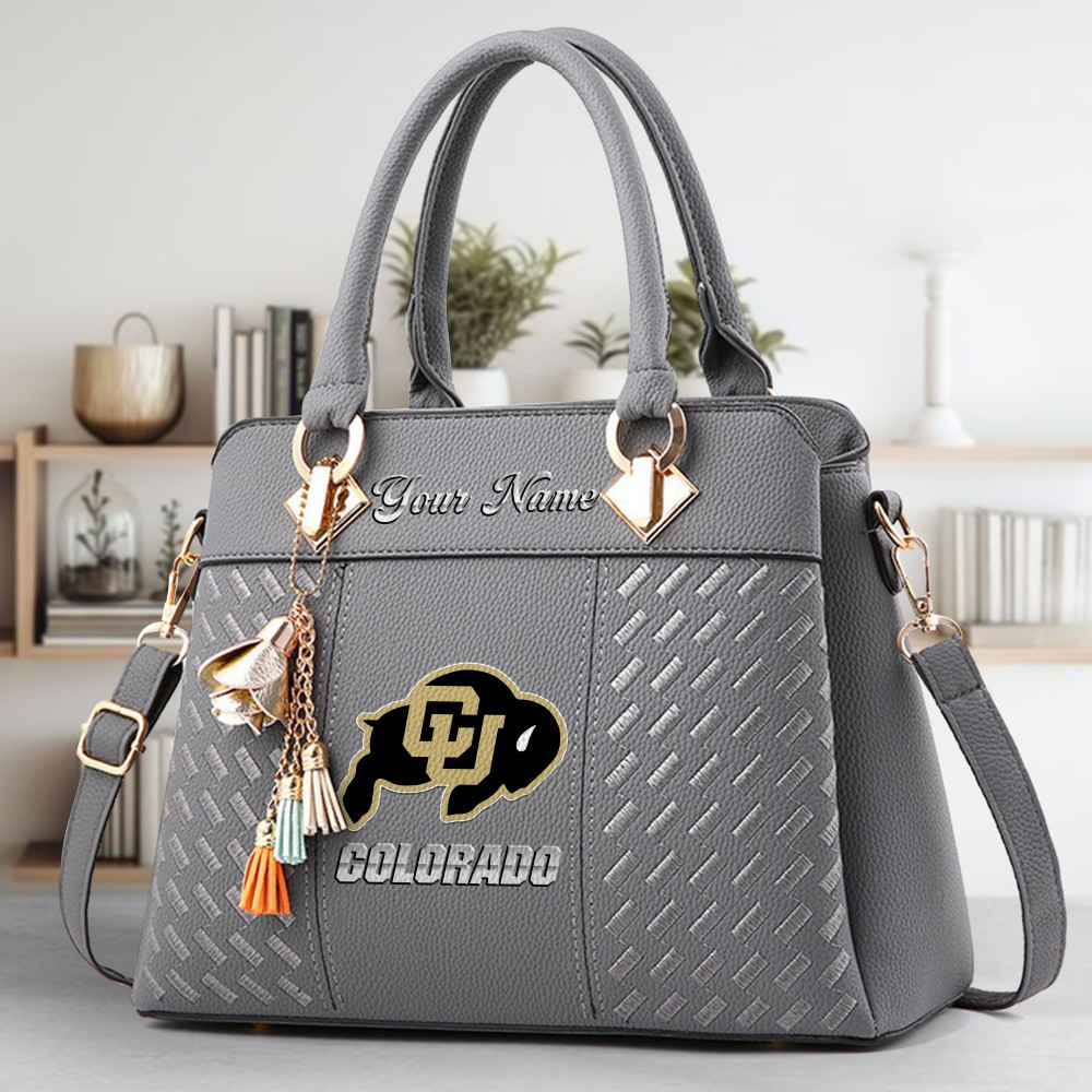 Colorado Buffaloes Logo Crossbody Zip Hand Bag With Tassel Custom Name For Women - Image 4