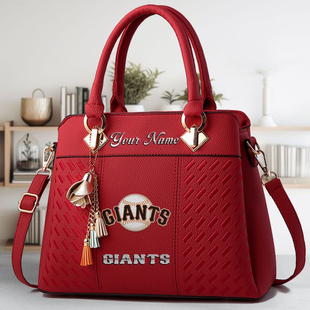 San Francisco Giants Logo Crossbody Zip Hand Bag With Tassel Custom Name For Women - Image 6